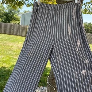 flowy striped cropped pants